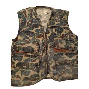 VTG American Field Men's Game Fowl Duck Camo‎ Vest Large